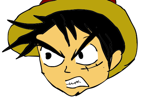Luffy angry head